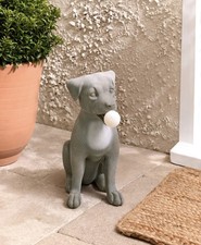Next Grey Saffy the Staffy Dog Outdoor Solar Light Statue Ornament Home Decor