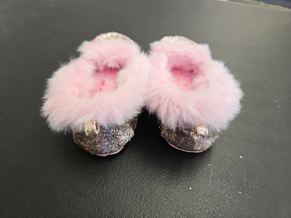 Zapatillas de mocasín brillantes doradas rosa Disney para niñas forro de piel sintética cómodas Foto 2 de 4