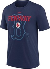 Nike Men's Boston Red Sox Retro Tri-Blend T-Shirt, Medium, Navy, MLB, New