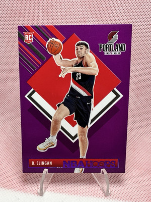 NBA Hoops Donovan Clingan RC Winter Chrome Tribute Prizm Blazers & Purple