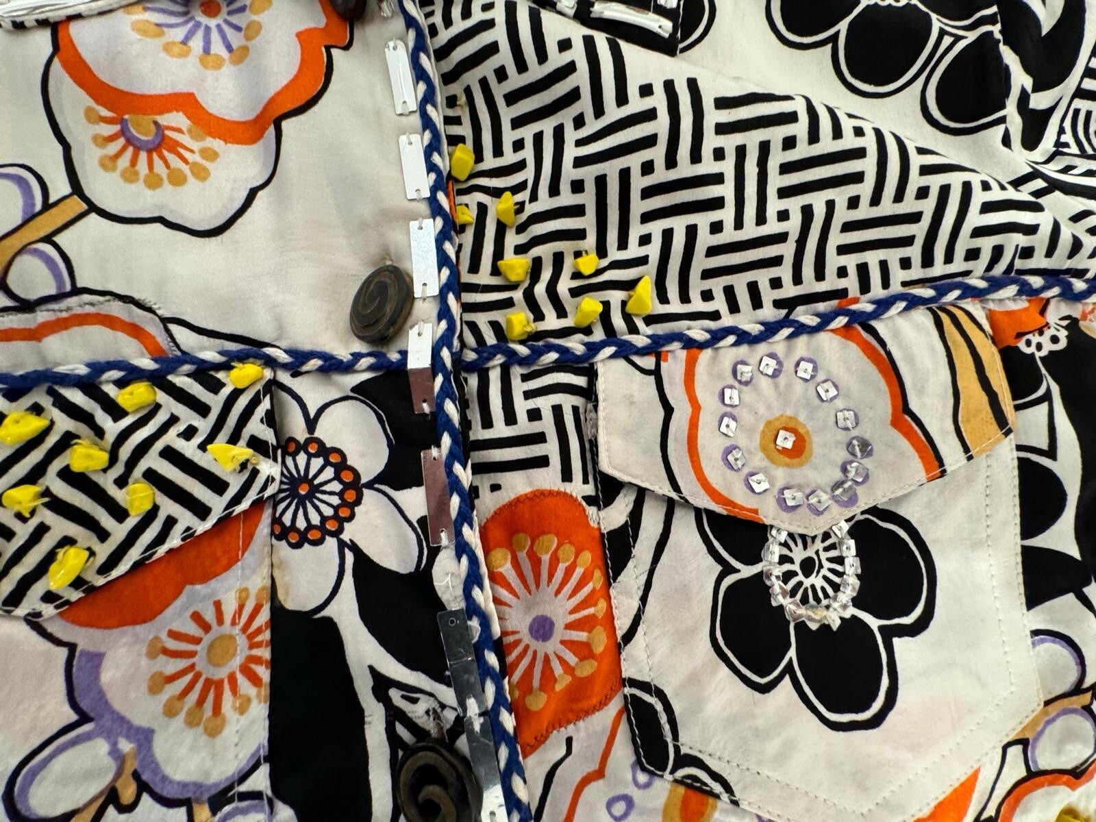 Sandy Starkman Button Down Embroidered Jeweled Bl… - image 5