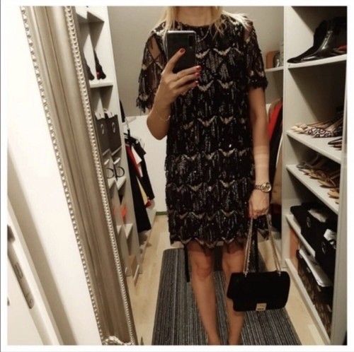 NWT ZARA BLACK SEQUIN DRESS WITH FRINGE 9628/697 - Picture 5 of 12