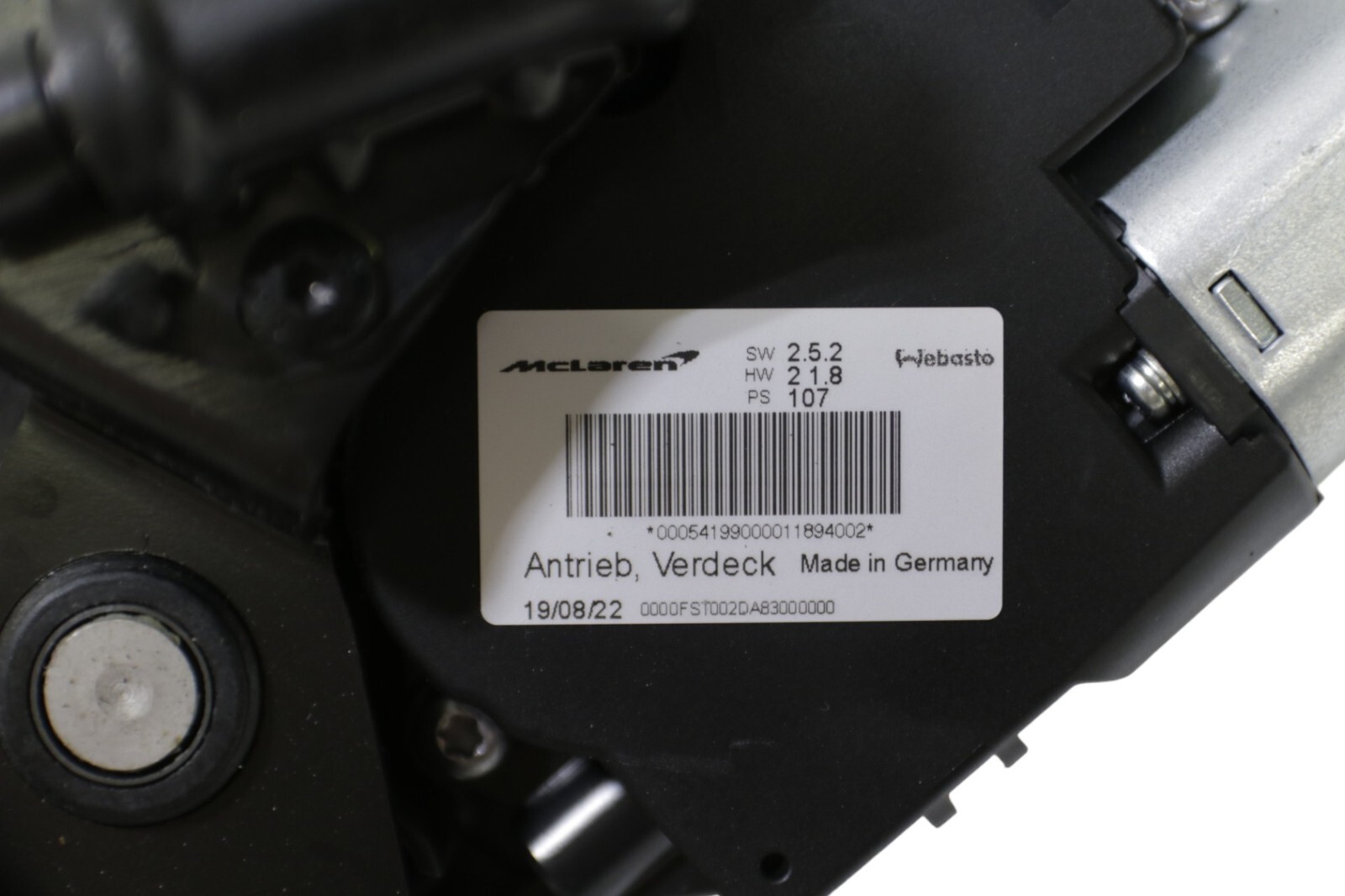 McLaren 720S Spider Rear Left Convertible Roof Hinge Assembly 2019 - 2023 OEM