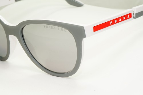 Prada Polarised Silver White Grey Sunglasses Red Stripe PS05XS SPS 05X 04S-04L - Picture 8 of 12