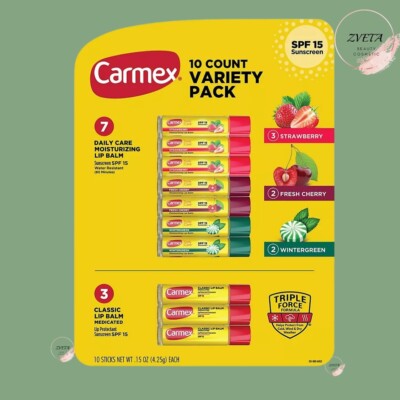 Carmex, Lip Balm, Variety Pack, 10 ct.