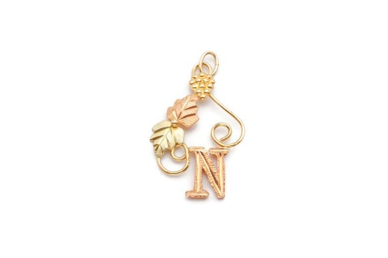 Black Hills Gold 10k Letter N Pendant Initial Leaves Grapes Black Hills Gold 10k Letter N Pendant Initial Leaves Grapes