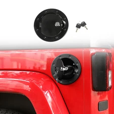 Locking Door Gas Cap Tank Fuel Filler Cover Trim For Jeep Wrangler JK JKU 07-17