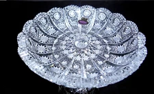 Aurum Hand Cut Trinket Dish Clear Czech Craftsmen Bohemian 24% Lead Crystal