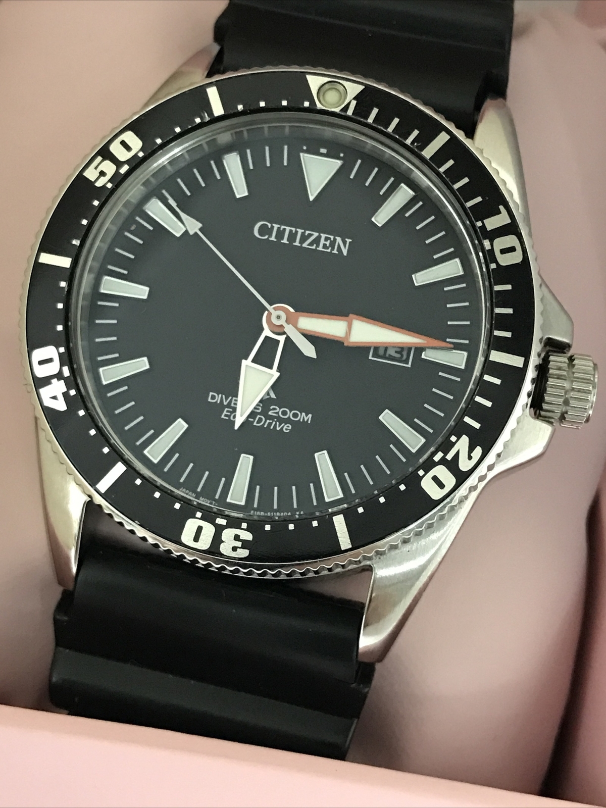 Citizen Men’s Eco Drive Promaster Divers Date Display Black Rubber