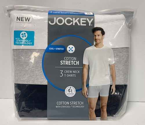 Jockey Men's Undershirt Cotton Stretch Crew-Neck T-Shirt - 3 Pack XL