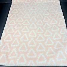 SL Home Fashions Pink Baby Blanket White Triangles RN 119741 Fleece Lovey