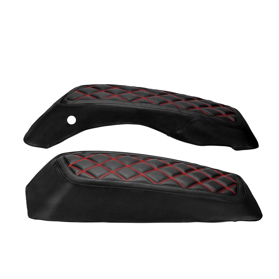 Red Diamond Stitching Leather Saddlebag Lid Covers for Harley Touring 20142024 eBay