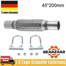 für VW Polo 9N 1.2 1.4 Flexrohr 45x200 mm Montage ohne Schweißen mit 2x Schellen