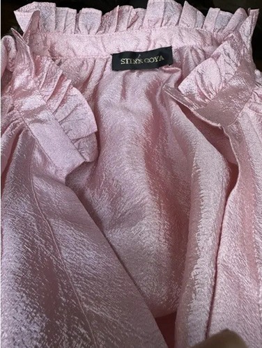 SALE! Stine Goya bubble gum pink Jasmine dress S (M) babydoll peasant tiered - Picture 8 of 14