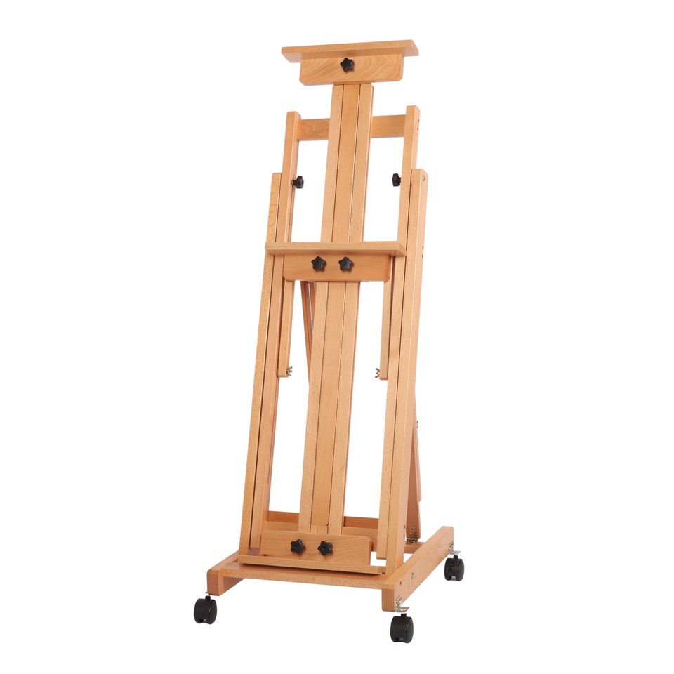 Movable Studio Easel Artist Painting Stand Beech Wood H-Frame Heavy ...