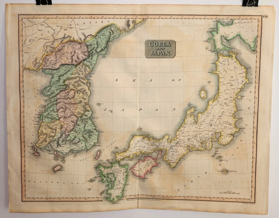 Mapa antiguo "Corea y Japón" John Thomson, 1815 Foto 2 de 4