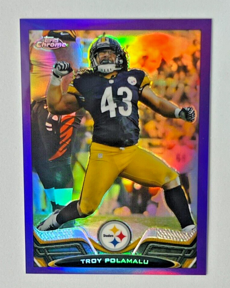 2012 Topps Chrome TROY POLAMALU Purple Refractor 285/499 #123 Steelers