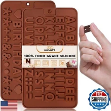 HKNMTT Letter Molds Silicone 2PCS, Small Mini Size for Decorating Birthday Ca