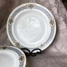 THOMAS BAVARIA 'The Madison' 4 DINNER PLATES 9 7/8" DIAMETER Blue Floral Design