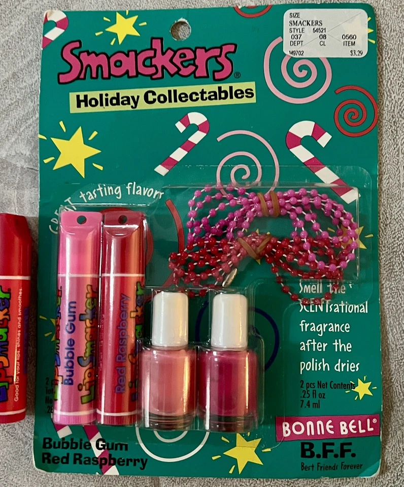 Vintage Bonne Bell Lip Smackers Gloss & Nail Polish Bubble Gum Red Raspberry - Image 3 of 4