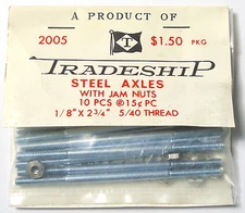 10pc TRADESHIP 1/24 1/32 Slot Car THREADED STEEL AXLES 1/8"x2 3/4"  5/40 Thread