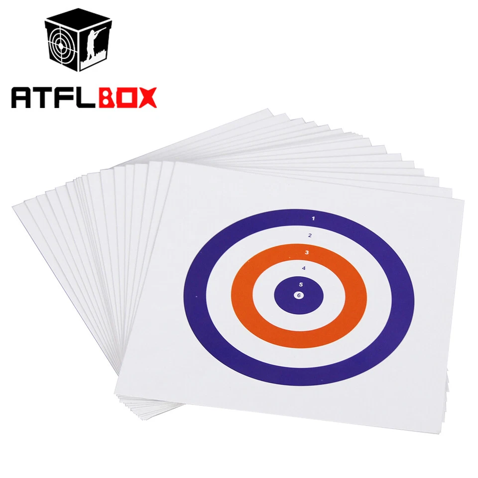 ATFLBOX 100PCS Bright Blue And Orange Paper BB gun shoot cardboard target(14x14) - Image 2 of 4