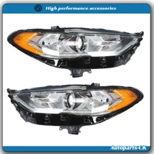 For Ford Fusion 2017 2018 2019 Headlight Set Halogen W/LED DRL Left+Right Side