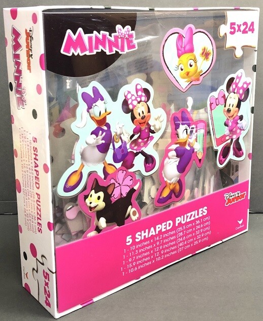 5 X 24pcs Shaped Puzzles Minnie Daisy Jigsaw Educational Learn Kids