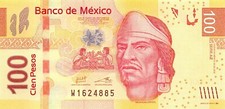 Mexico  100  Pesos  12.7.2016  Series  AZ  Prefix W  Uncirculated Banknote MM3