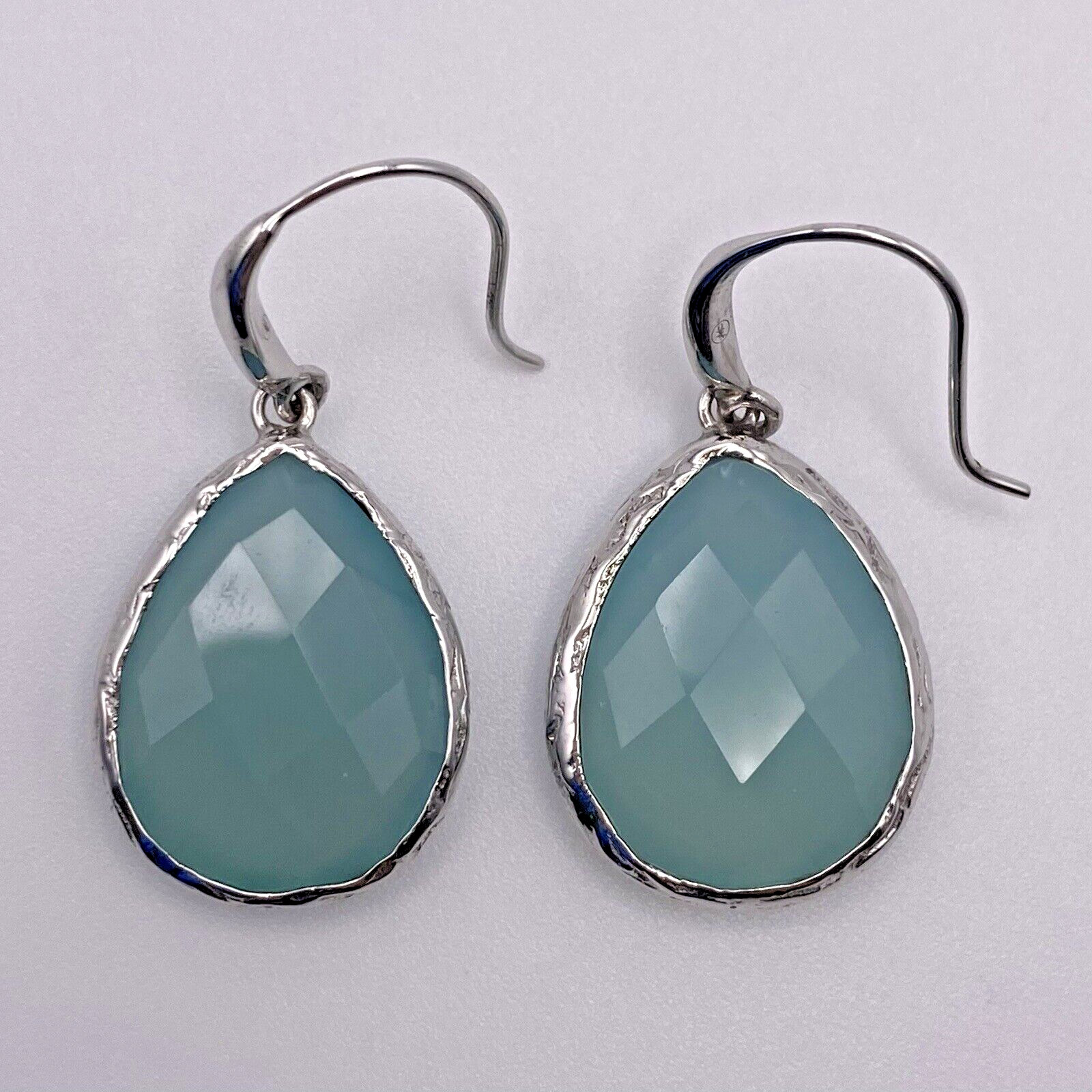 Solid 925 Sterling Silver Drop Dangle Earrings Fa… - image 1