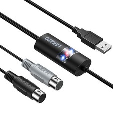 LEKATO MIDI to USB Cable MIDI Interface Cable Adapter with Windows 6.5FT
