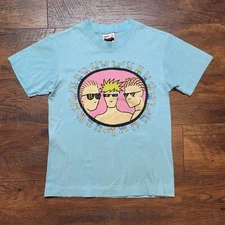 Vintage 80s 90s Morey Boogie Surf Skate Beach Bro Graphic Blue T-Shirt Youth M