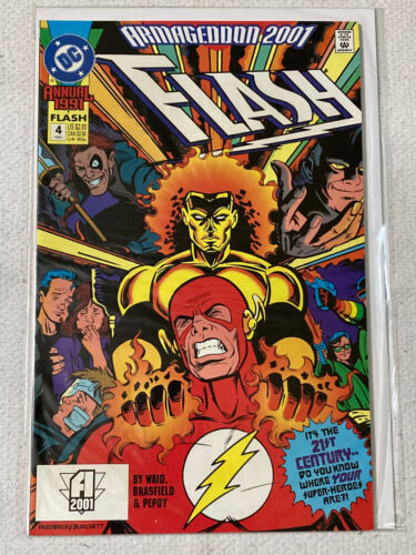 Flash (2nd Series) #4 1991 ANNUAL VF+/NM DC Comics Waid/Brasfield/Pepoy - Picture 1 of 1