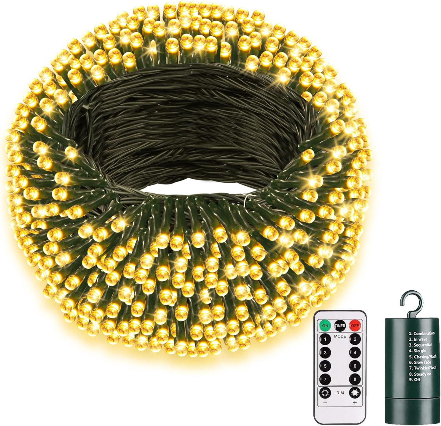 Battery Christmas Lights with Remote, 66Ft 200LED Fairy Lights Battery Operated