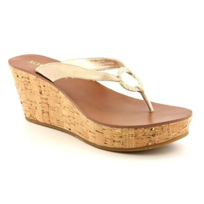XOXO Women's Glitter Slide Sandal (10, Nude) eBay