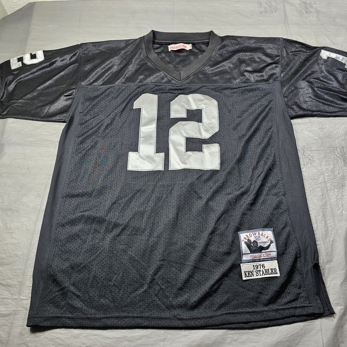 Mitchell Ness Kenneth Stabler OAKLAND RAIDERS #12 Jersey BLACK Mitchell Ness Kenneth Stabler OAKLAND RAIDERS #12 Jersey BLACK