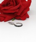 Sterling Silver Nwt Jtv Black Spinel Flower Band Ring Size 9 2.3g Cat Rescue