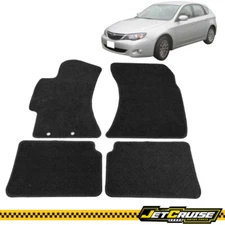 Fits 08-11 Subaru Impreza 4Dr Black Nylon Front & Rear Car Floor Mats 4Pcs