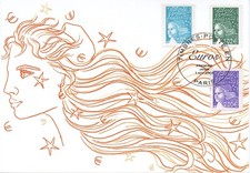 MAXIMAPHILIE / CARTE MAXIMUM PREMIER JOUR /  TIMBRE LIBERTE EN EUROS 2002 PARIS