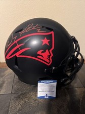 Doug Flutie Autographed Patriots Black Matte Replica FullSize Helmet Beckett Coa