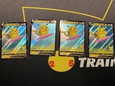 4x Surfing Pikachu V (#8/25) Pokemon Celebrations 25th Anniversary Full Art Card