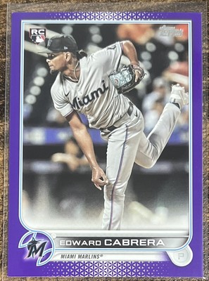 2022 Topps Series 2 Edward Cabrera Rookie Meijer Purple #566 Maimi Marlins