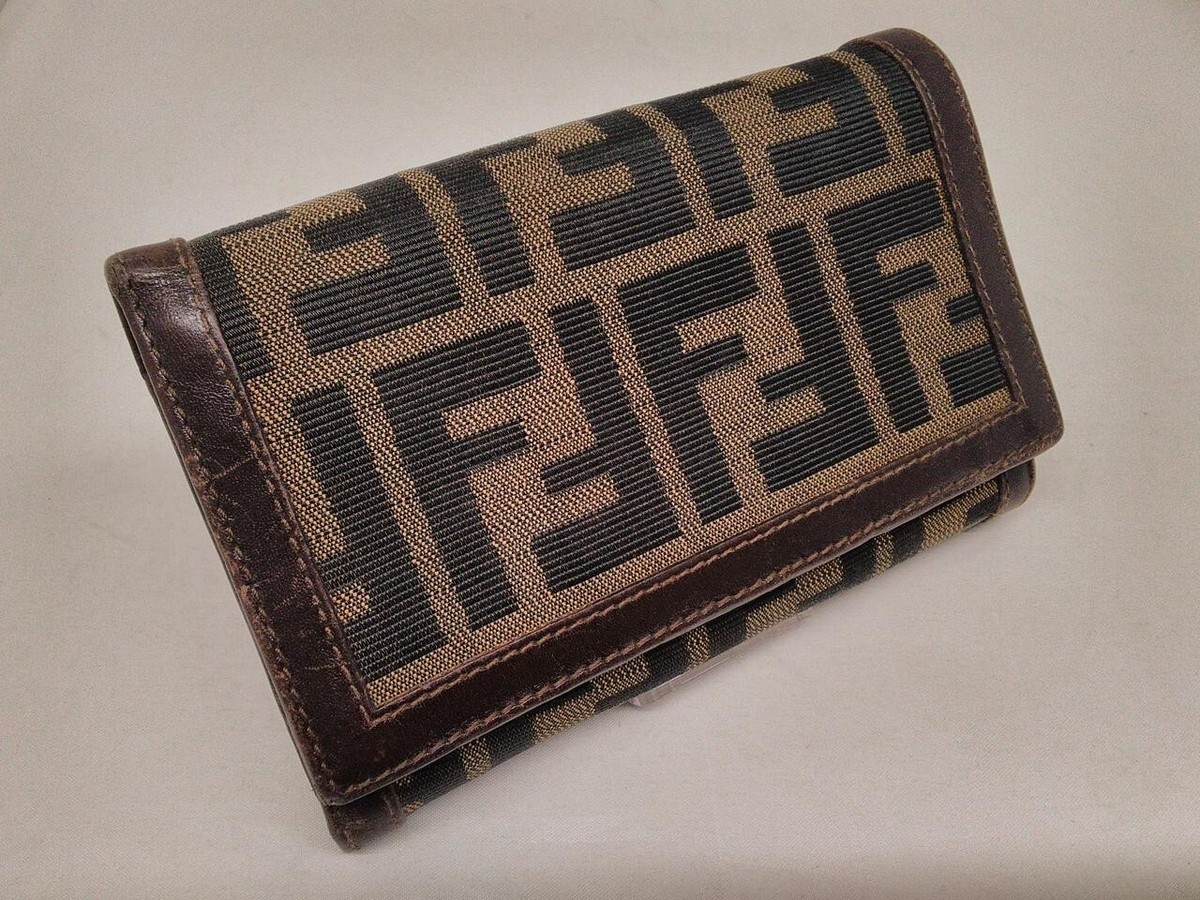 FENDI Bi-fold wallet Zucca 2266.31052.008 Used From Japan