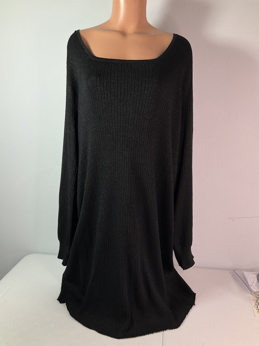 blue orchid sweater dress BLUE ORCHID Black w/Sparkles Sweater Dress. Size 2X. Orig. $118.00. NEW