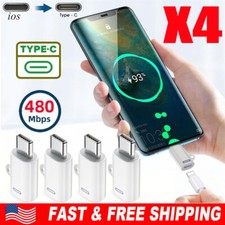 4x For iPhone 16/15 Pro Plus Max Type-C Male to 8-Pin Female Adapter Converter