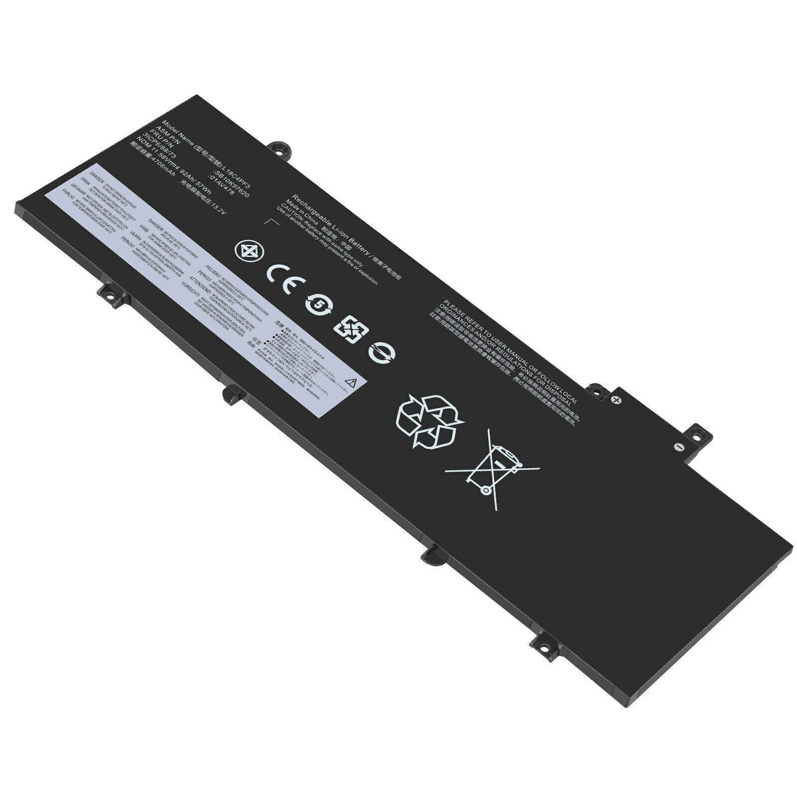 Batteria 57Wh 01AV478 Per Lenovo ThinkPad T480s (01AV479, 01AV480, L17L3P71, L17M3P71) - Foto 3