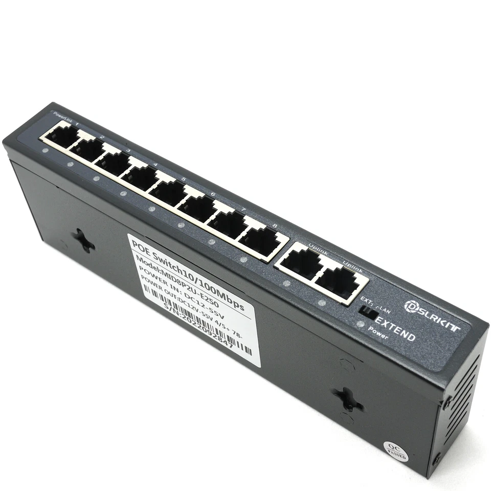 DSLRKIT 250M 10 Ports 8 PoE Switch Injector Power Over Ethernet 52V 120W max140W - Image 4 of 4