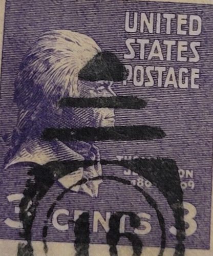 United States Postage Stamp ~ THOMAS JEFFERSON (Purple 3 cent) - 021 - Picture 4 of 6