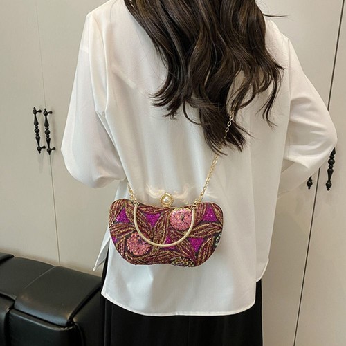 Multi Color Box Bag Sequin Banquet Bag Retro Dinner Bag Women - Picture 4 of 17