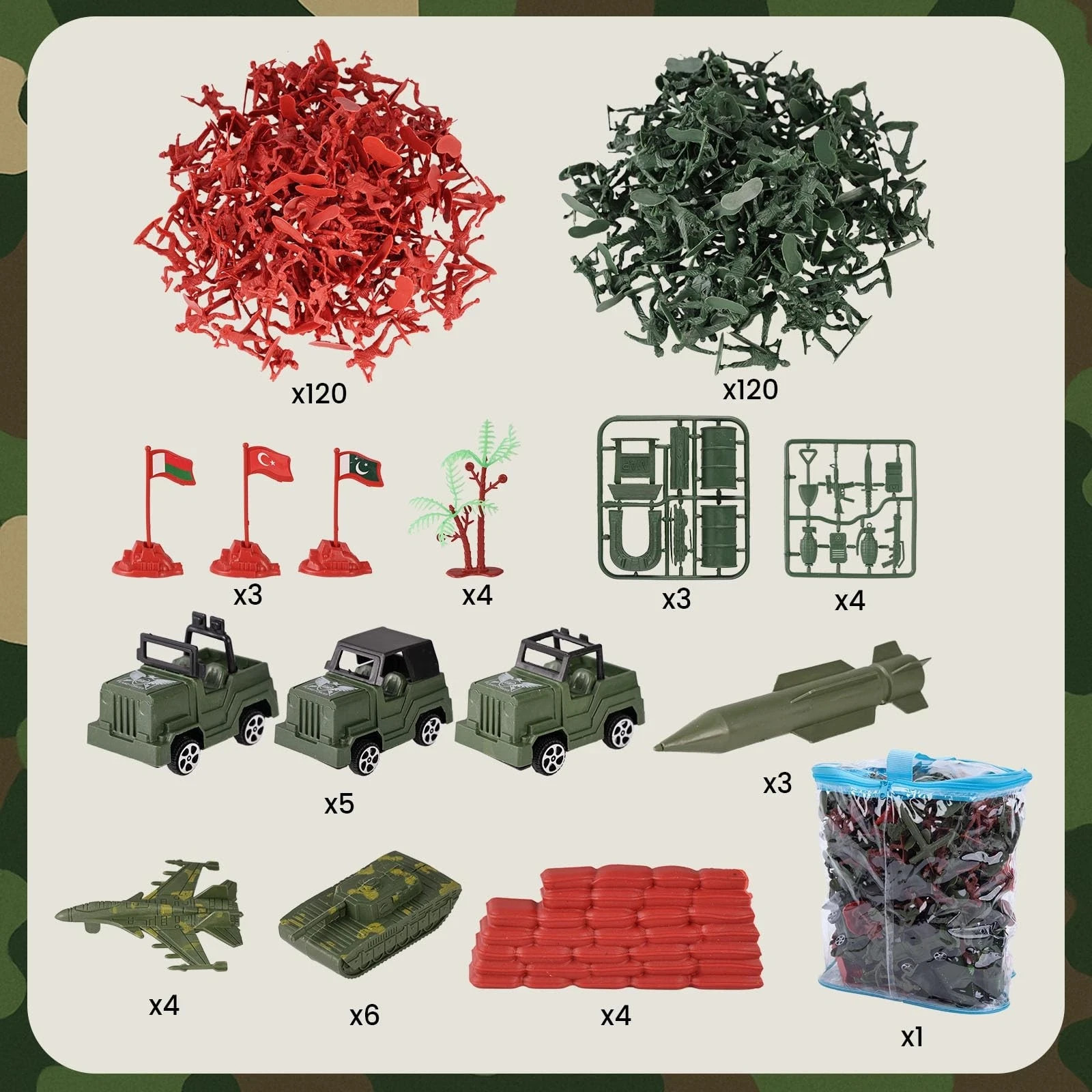 307 PCS Army Men Military Playset, Army Men Toys for Boys 8-12, Military Soldier